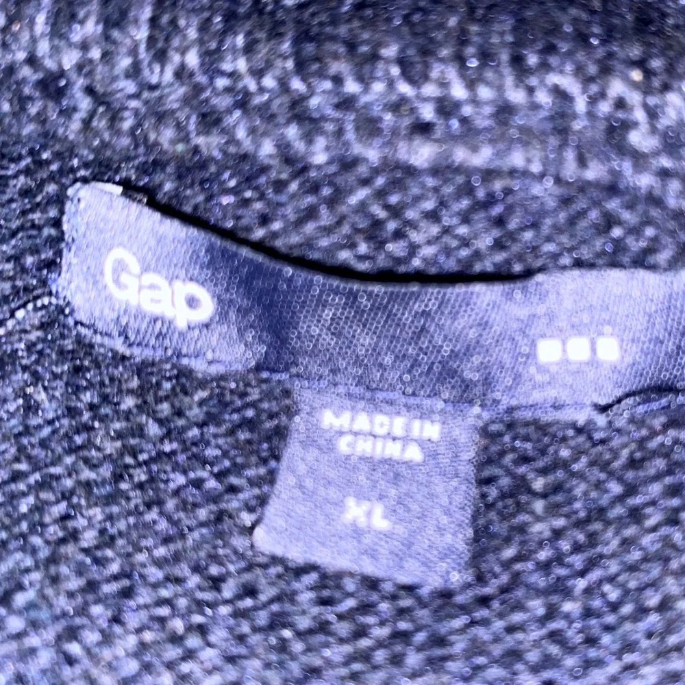 Gap Quarter Zip Pullover Mens XL Navy Blue Excellent Striped Knit Sweater